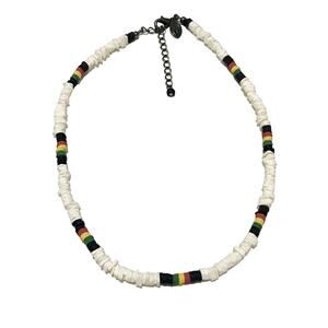 White, Black, red, yellow, green Necklace